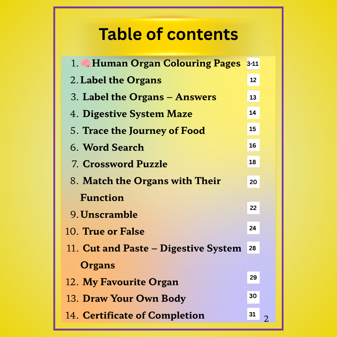 Human Organs Workbook for Kids – Printable Anatomy Colouring, Puzzles & Activities - Image 12