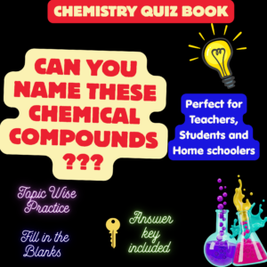 Chemistry Formula Workbook PDF – 50 Compound Quiz Questions with Answers